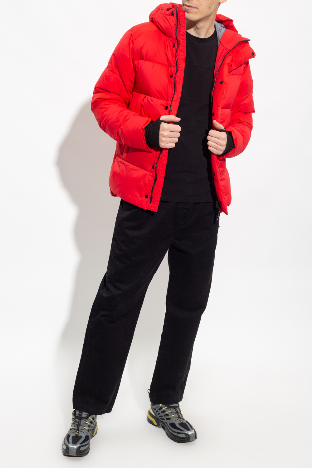 Canada goose shop red jacket jeans